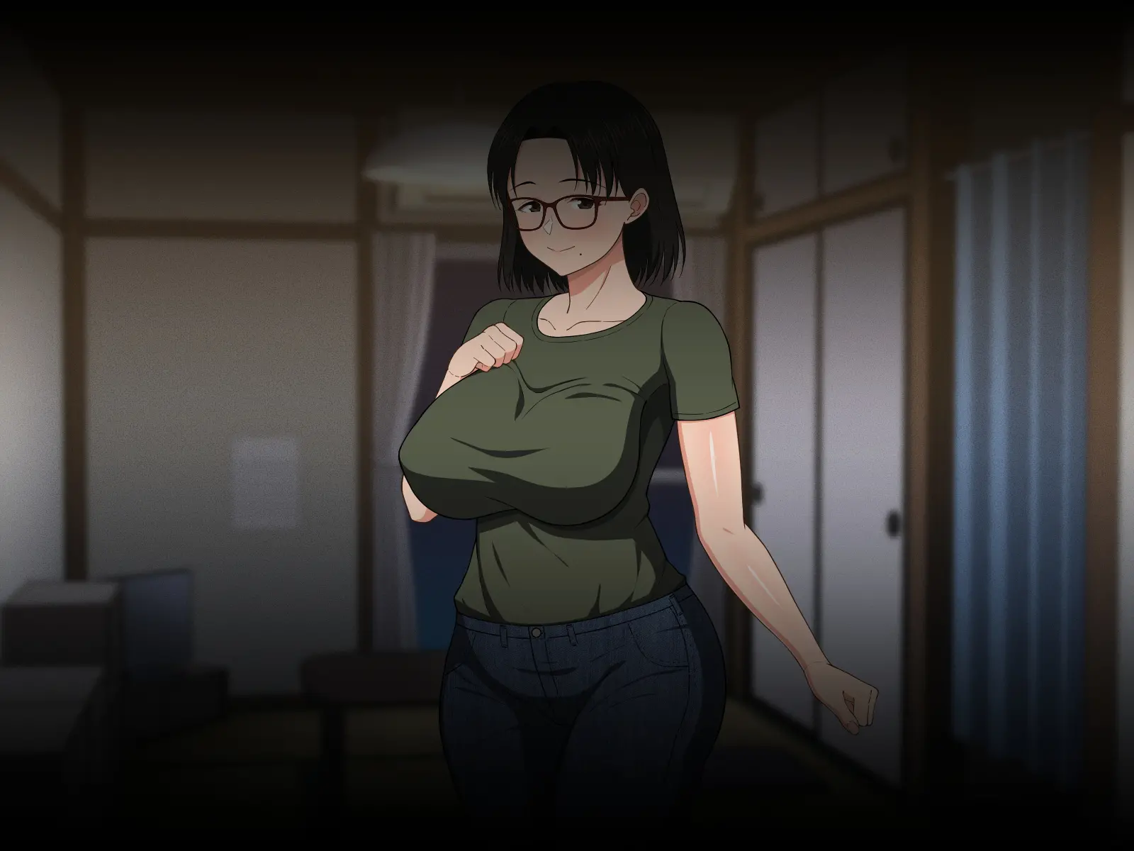 Megane Kyonyuu Na Okaa-San To Yojouhan De Noukou Sex | 안경거유인 엄마랑 다다미 넉장 반 집에서 농후섹스